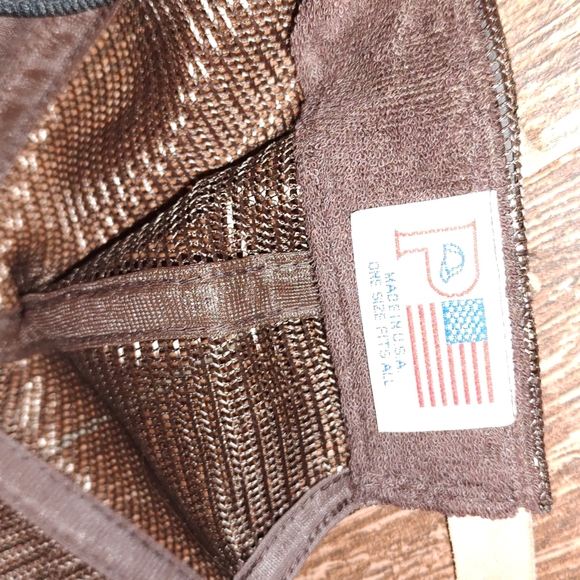 Vintage 90s Tyson Brown Rope Strapback Trucker Hat Baseball Cap Mesh Made In USA - Picture 11 of 11